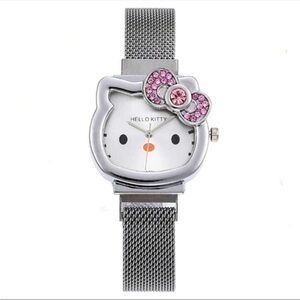 Silver Rhinestone Hello Kitty Watch